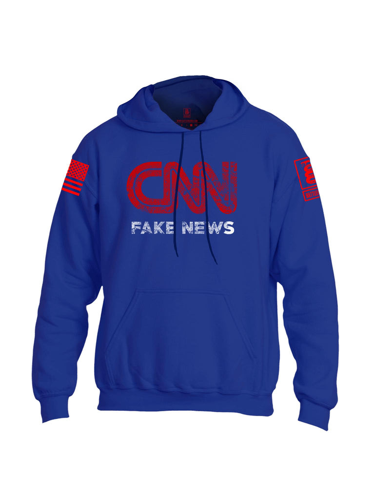 Battleraddle CNN Fake News Red Sleeve Print Mens Blended Hoodie With Pockets - Battleraddle® LLC