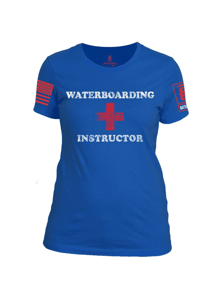 Battleraddle Waterboarding Instructor Red Sleeve Print Womens Cotton Crew Neck T Shirt shirt|custom|veterans|Apparel-Womens T Shirt-cotton