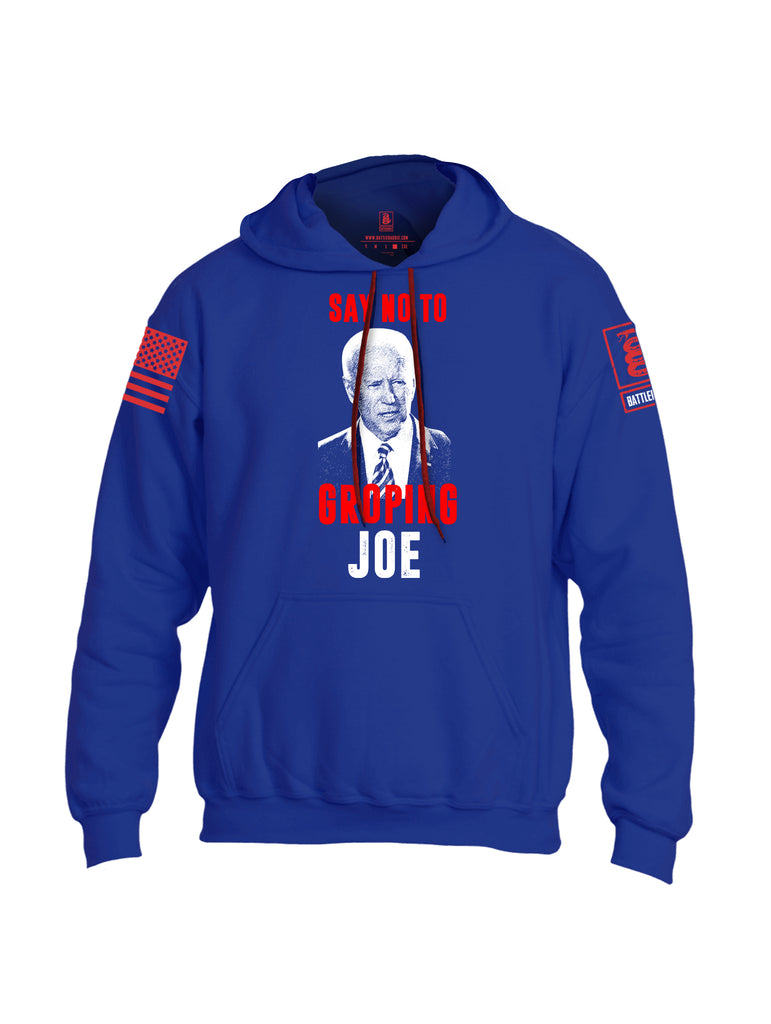 Battleraddle Say No To Groping Joe Red Sleeve Print Mens Blended Hoodie With Pockets