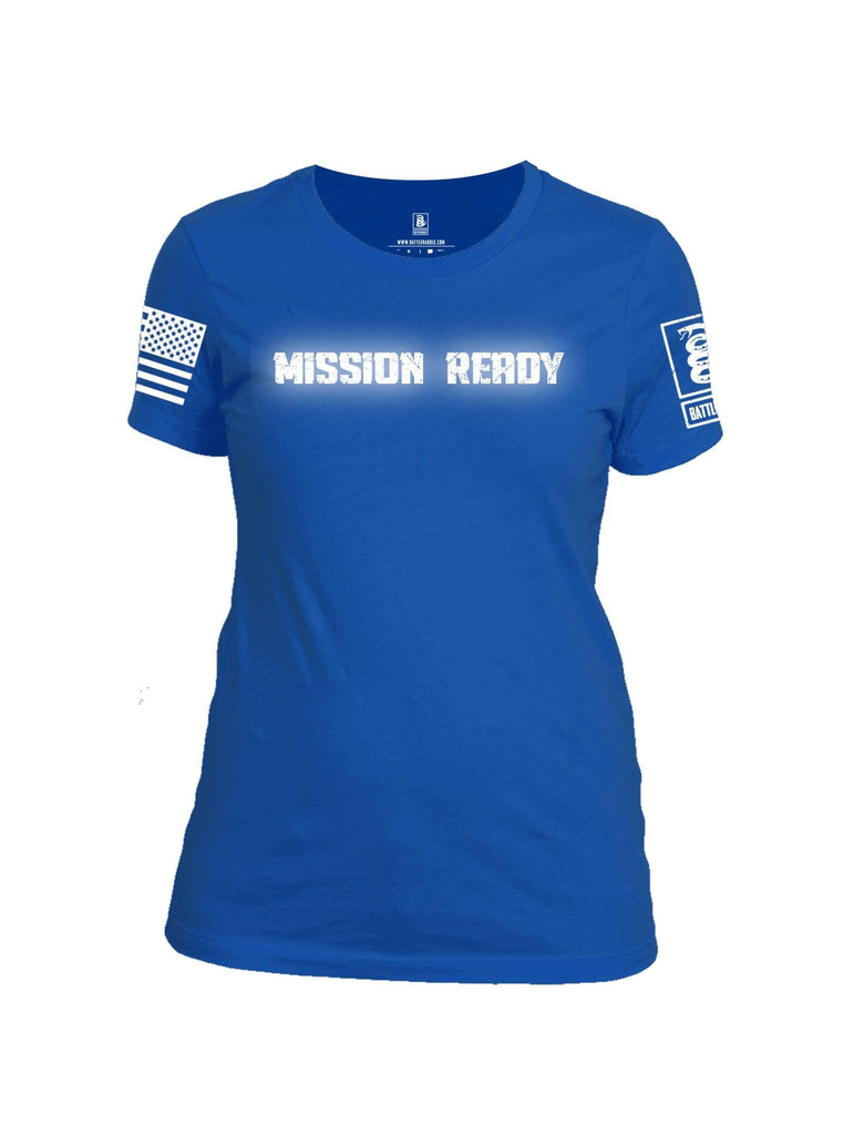 Battleraddle Mission Ready White Sleeve Print Womens 100% Battlefit Polyester Crew Neck T Shirt shirt|custom|veterans|Apparel-Womens Shirts-Polyester