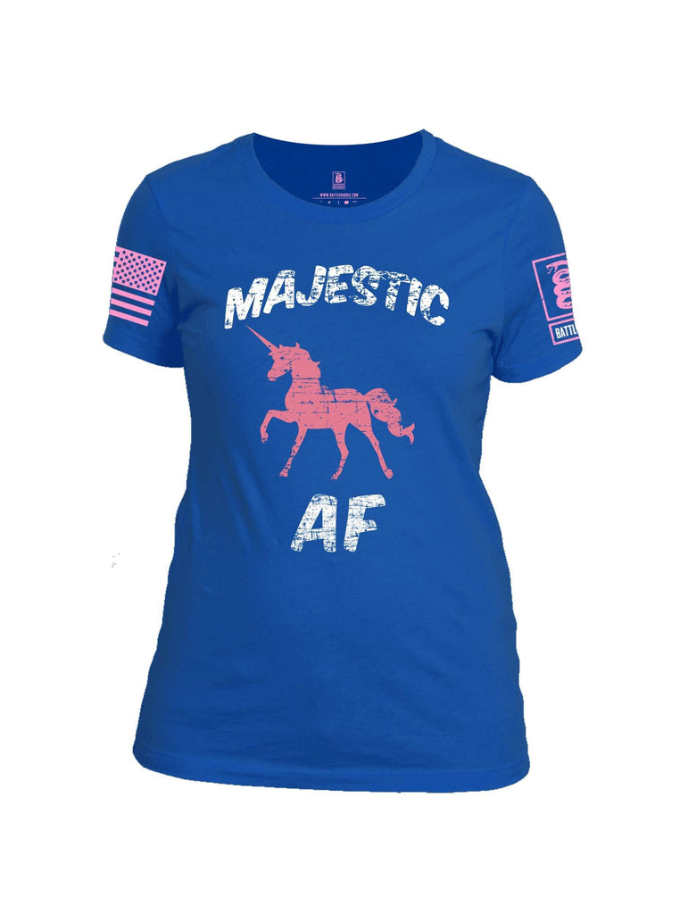 Battleraddle Majestic AF Pink Sleeve Print Womens Cotton Crew Neck T Shirt shirt|custom|veterans|Apparel-Womens T Shirt-cotton