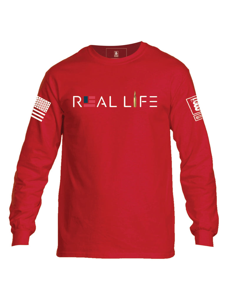 Battleraddle Real Life  Mens Cotton Long Sleeve Crew Neck T Shirt