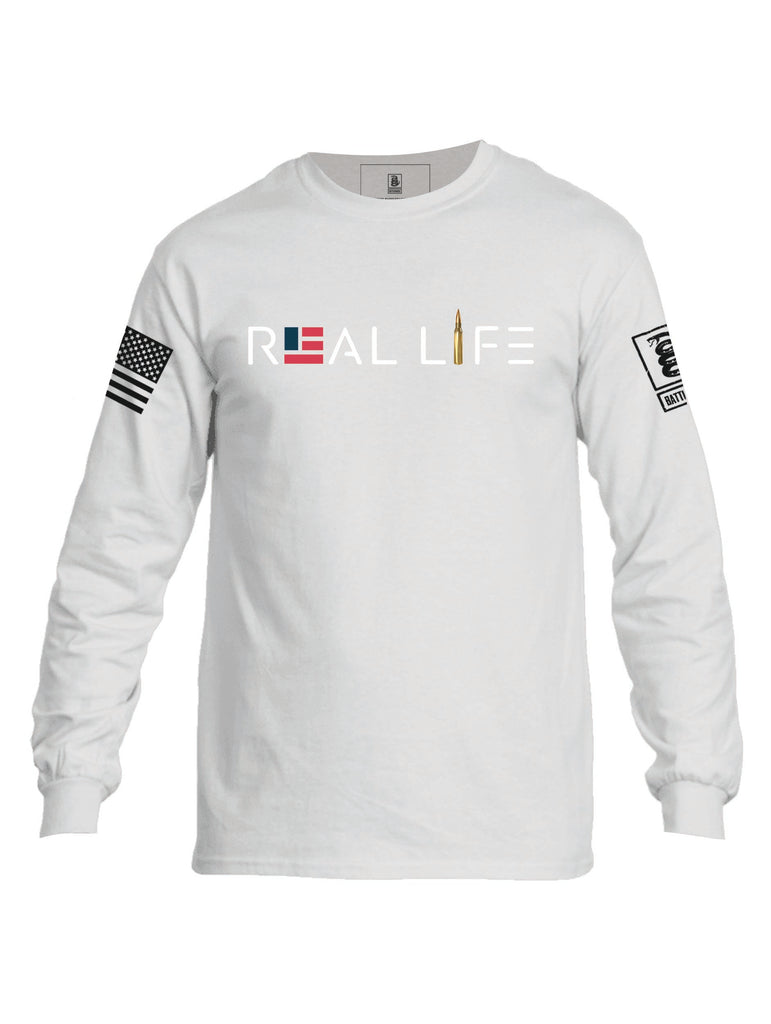 Battleraddle Real Life  Mens Cotton Long Sleeve Crew Neck T Shirt