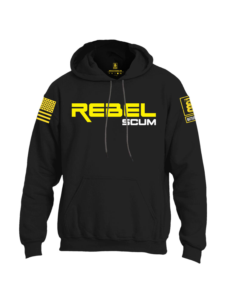 Battleraddle Rebel Scum Yellow Sleeve Print Mens Blended Hoodie With Pockets