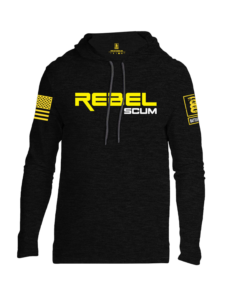 Battleraddle Rebel Scum Yellow Sleeve Print Mens Thin Cotton Lightweight Hoodie