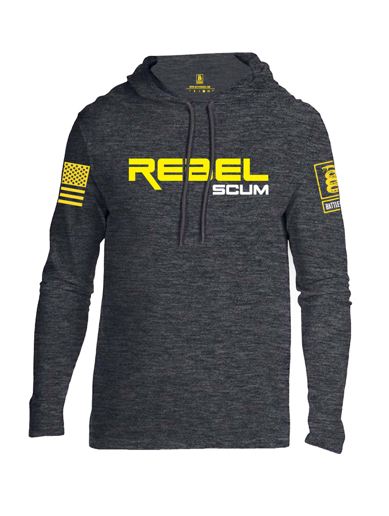 Battleraddle Rebel Scum Yellow Sleeve Print Mens Thin Cotton Lightweight Hoodie