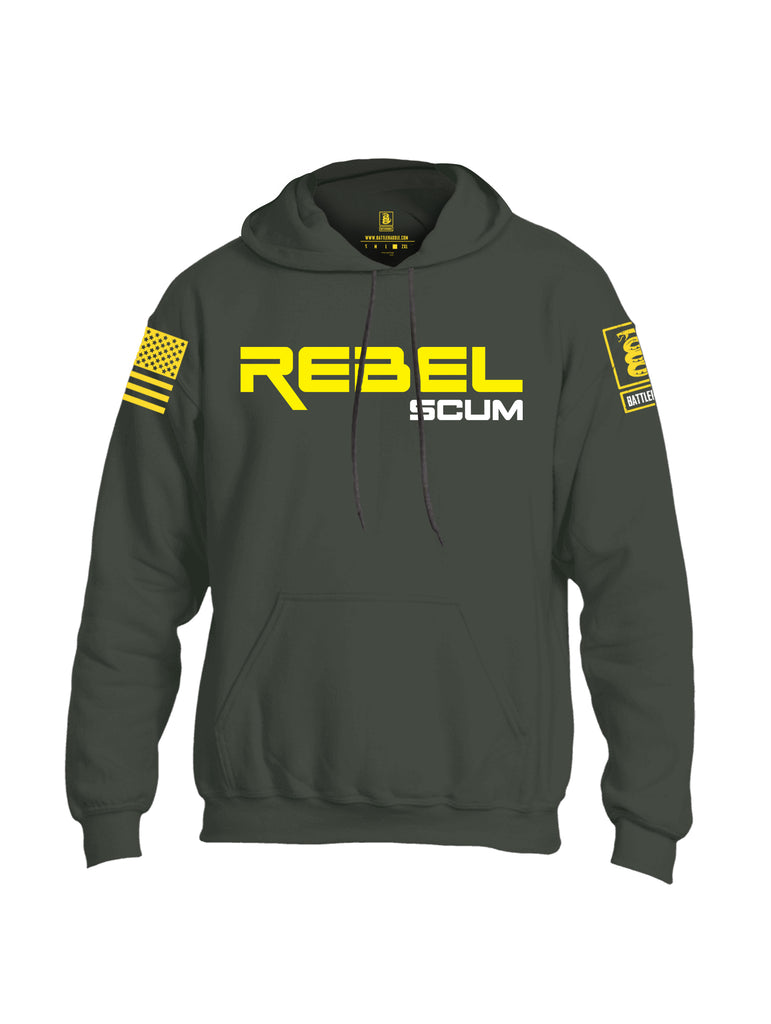Battleraddle Rebel Scum Yellow Sleeve Print Mens Blended Hoodie With Pockets