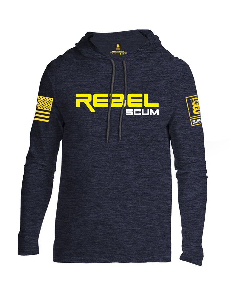 Battleraddle Rebel Scum Yellow Sleeve Print Mens Thin Cotton Lightweight Hoodie