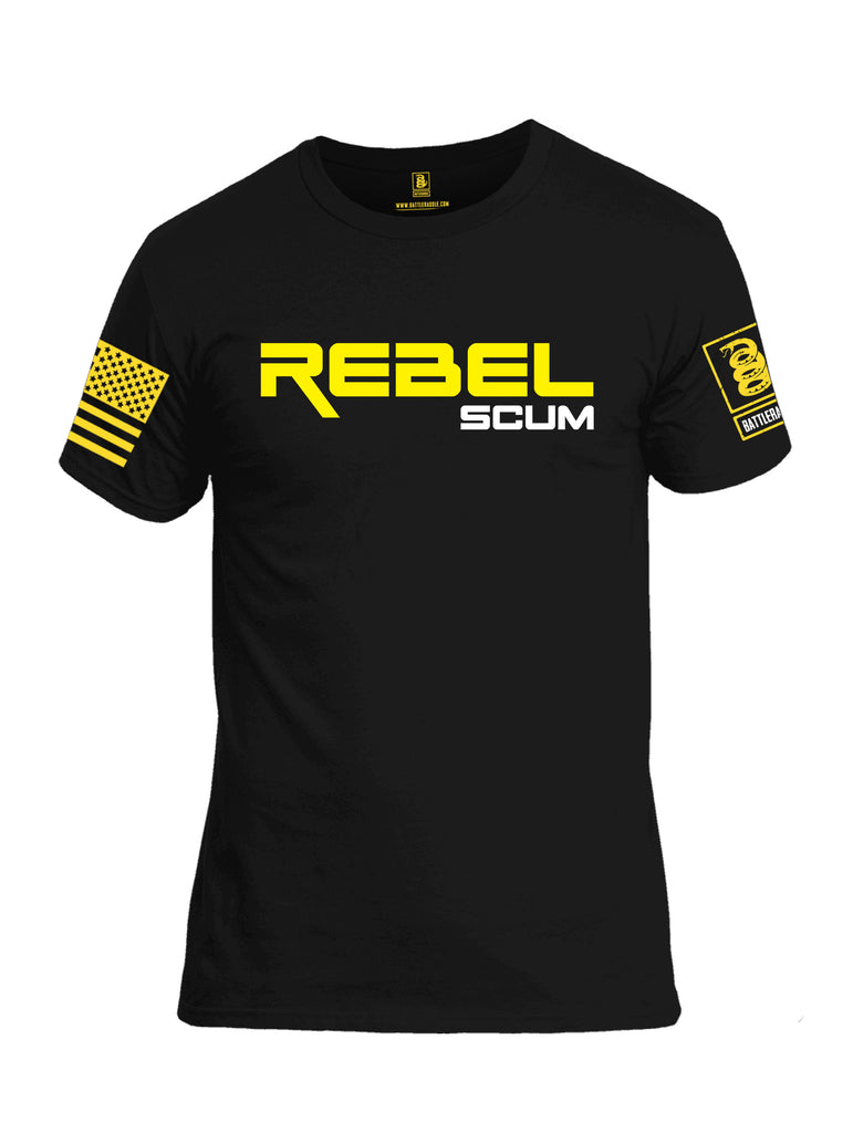 Battleraddle Rebel Scum Yellow Sleeve Print Mens 100% Battlefit Polyester Crew Neck T Shirt