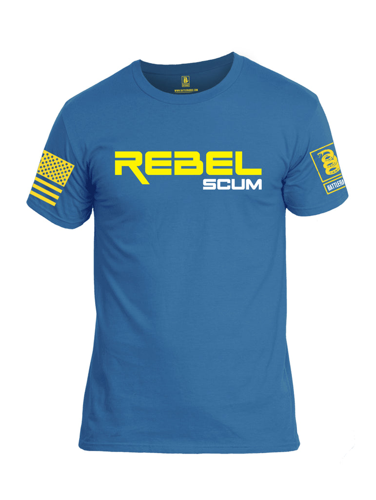 Battleraddle Rebel Scum Yellow Sleeve Print Mens Cotton Crew Neck T Shirt