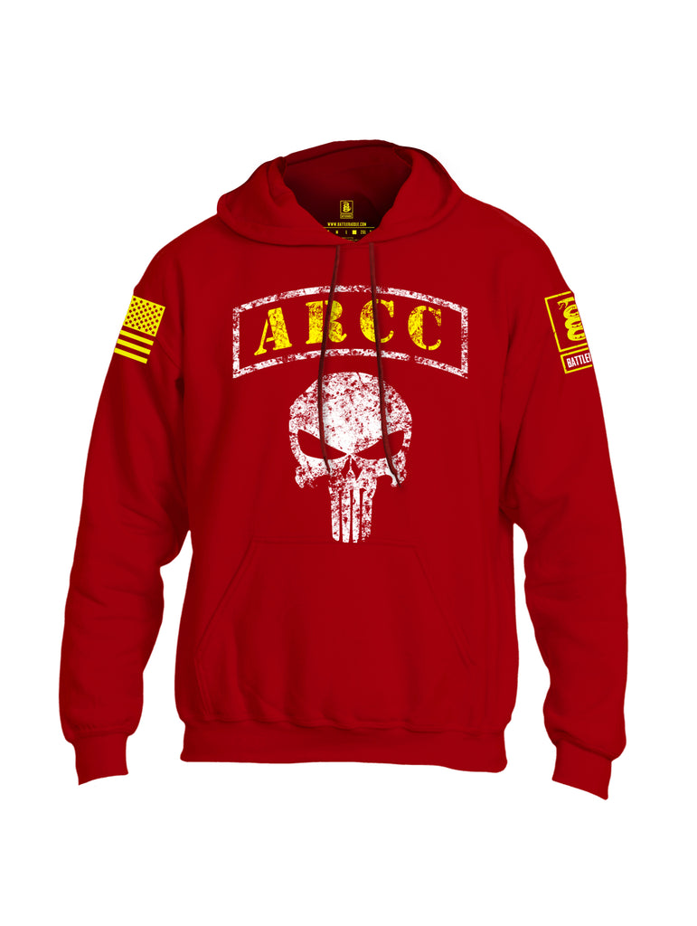 Battleraddle ARCC Punisher Yellow Sleeve Print Mens Blended Hoodie With Pockets - Battleraddle® LLC