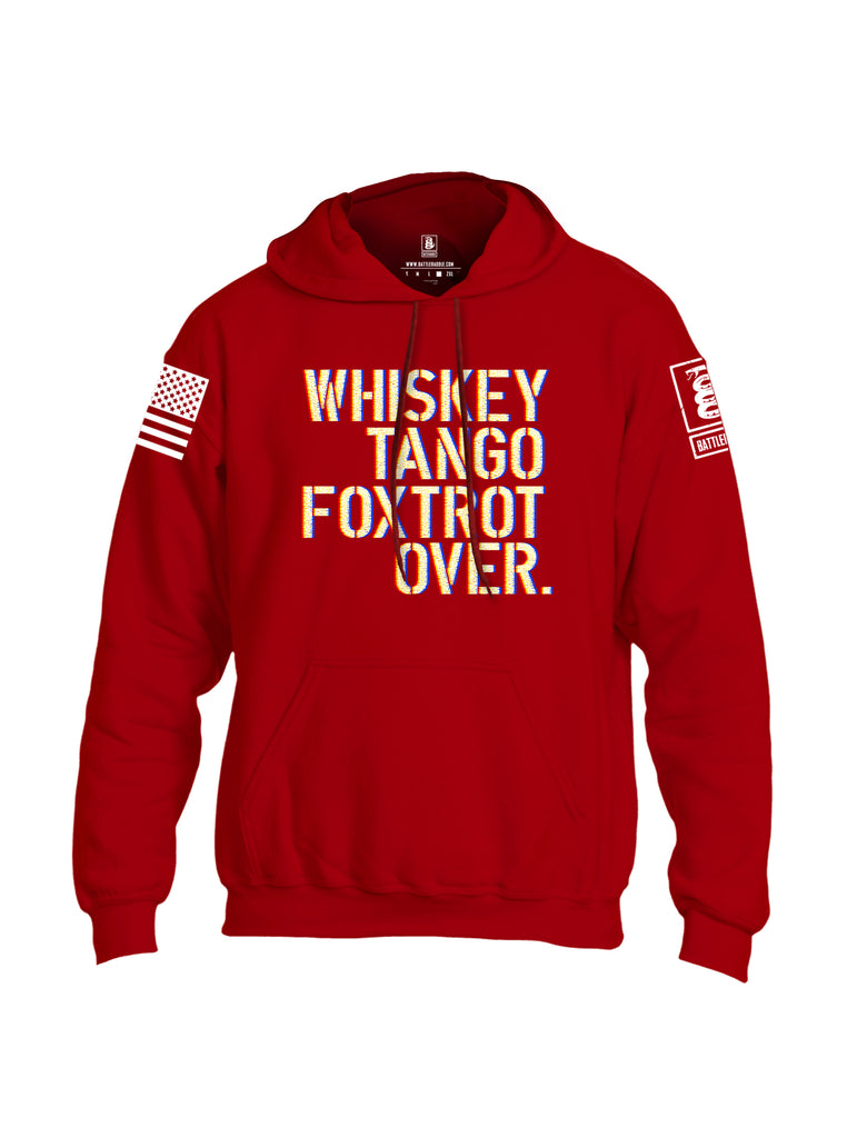 Battleraddle Whiskey Tango Foxtrot Over White Sleeve Print Mens Blended Hoodie With Pockets