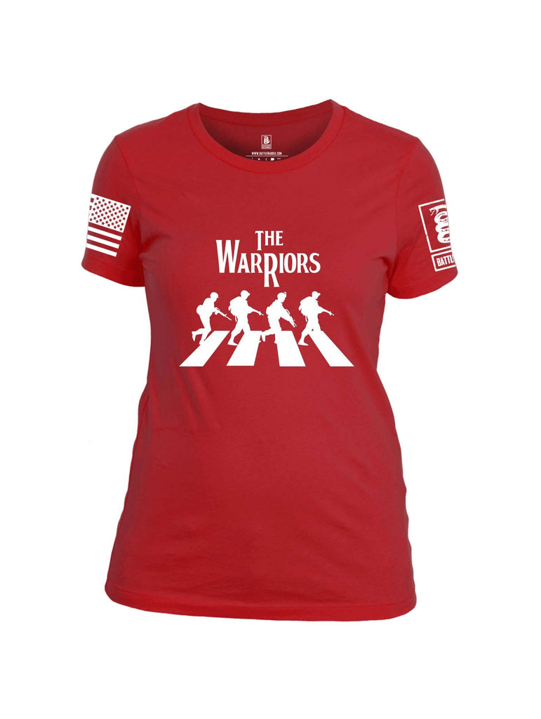 Battleraddle The Warriors White Sleeve Print Womens Cotton Crew Neck T Shirt shirt|custom|veterans|Apparel-Womens T Shirt-cotton