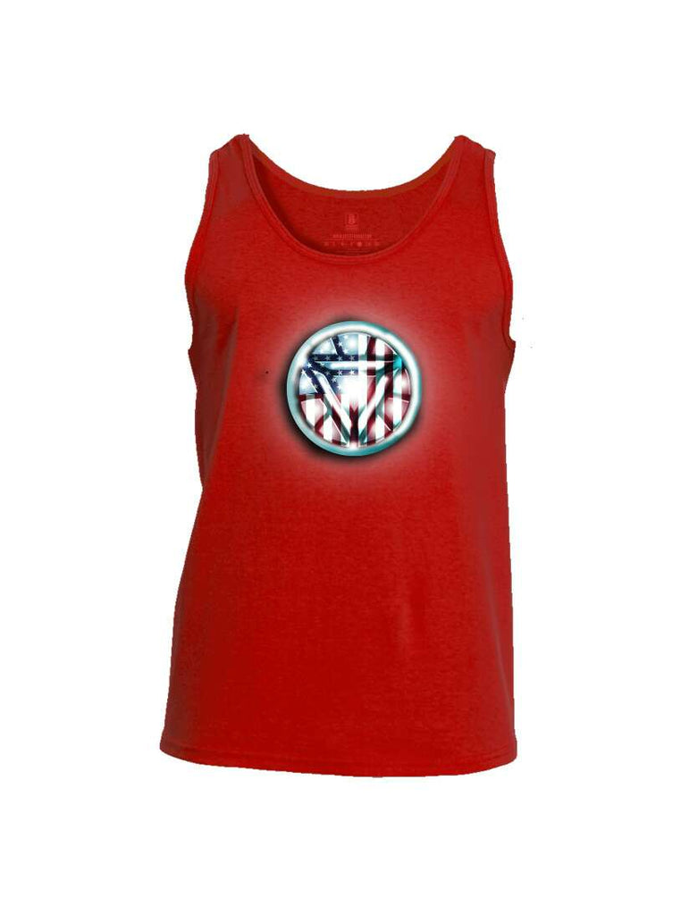 Battleraddle Gigajoule Electromagnet USA Super ARC American Reactor Chest Flag Mens Cotton Tank Top