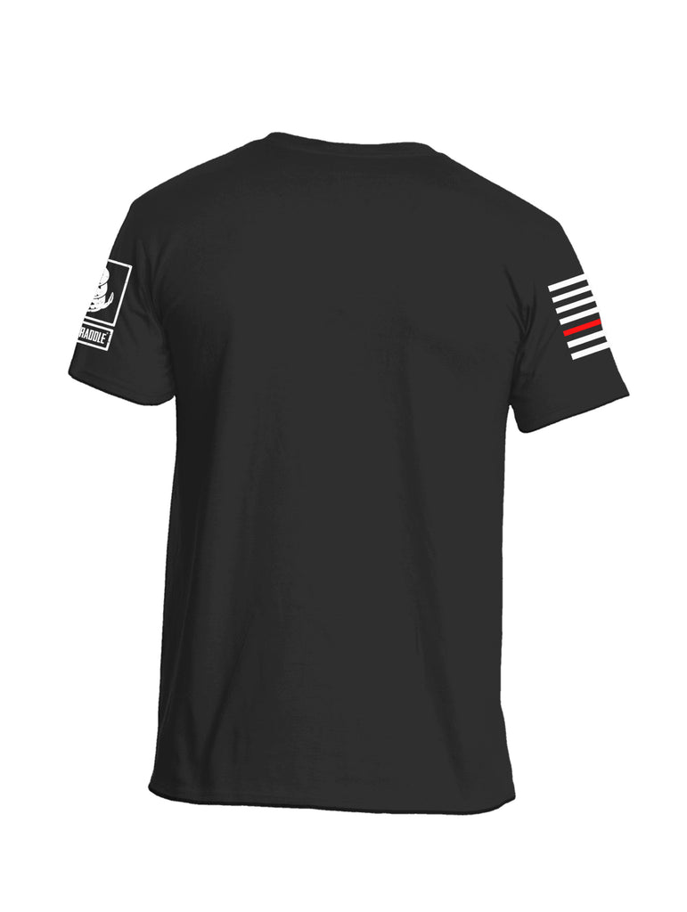 Battleraddle Battletested Red Line Red Sleeve Print Mens Crew Neck Cotton T Shirt - Battleraddle® LLC
