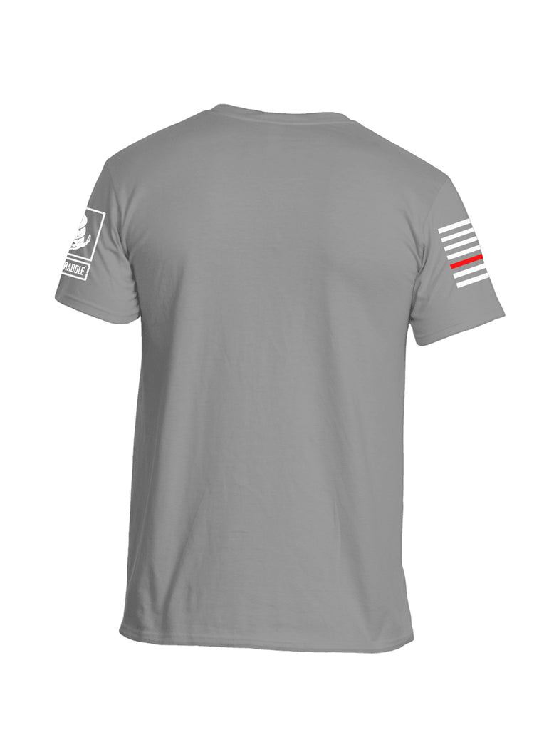 Battleraddle Battletested Red Line Red Sleeve Print Mens Crew Neck Cotton T Shirt - Battleraddle® LLC