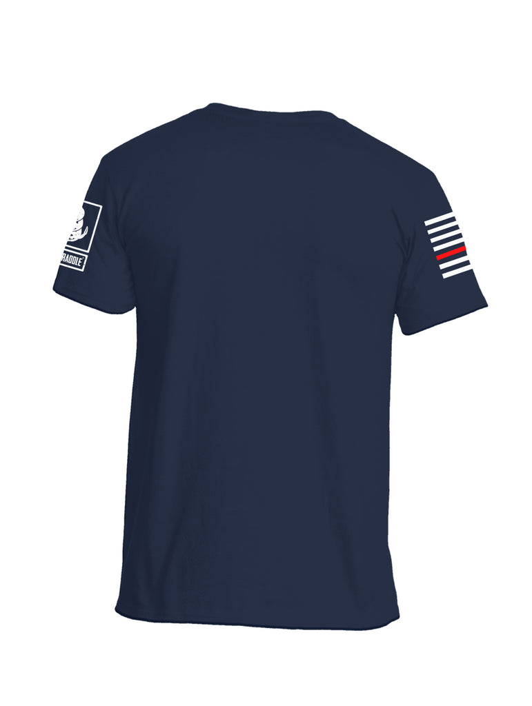 Battleraddle Battletested Red Line Red Sleeve Print Mens Crew Neck Cotton T Shirt - Battleraddle® LLC