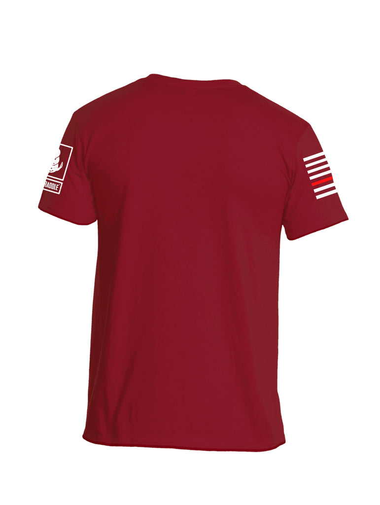 Battleraddle Battletested Red Line Red Sleeve Print Mens Crew Neck Cotton T Shirt - Battleraddle® LLC