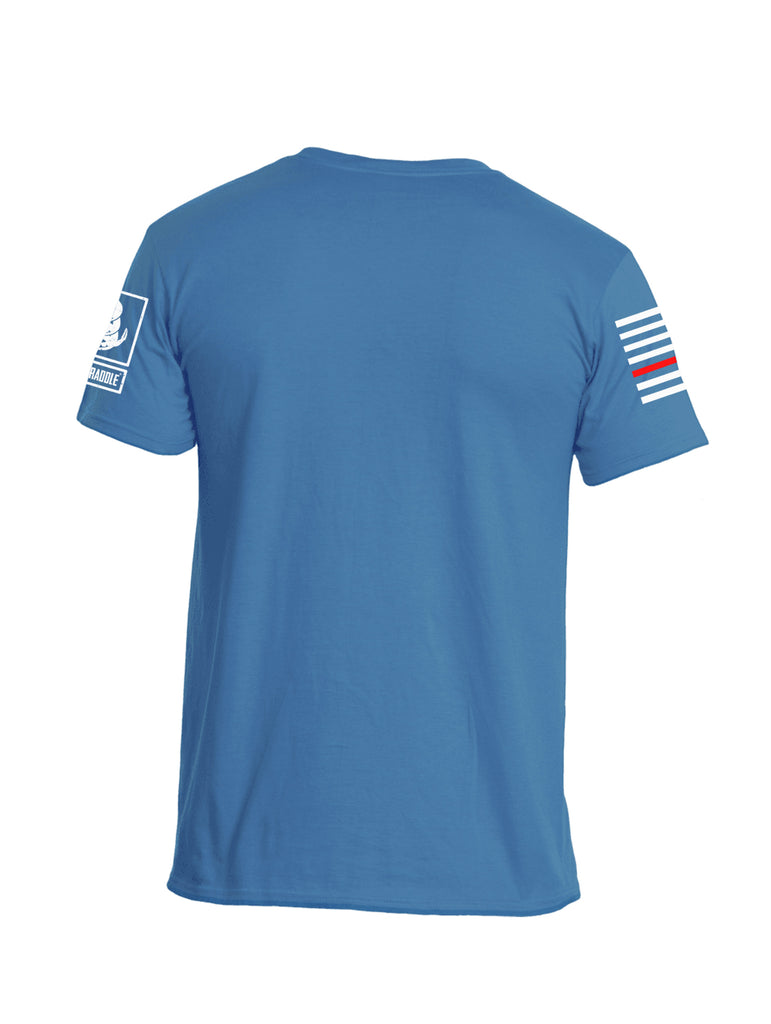 Battleraddle Battletested Red Line Red Sleeve Print Mens Crew Neck Cotton T Shirt - Battleraddle® LLC