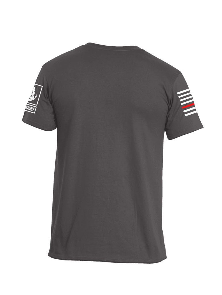 Battleraddle Battletested Red Line Red Sleeve Print Mens Crew Neck Cotton T Shirt - Battleraddle® LLC