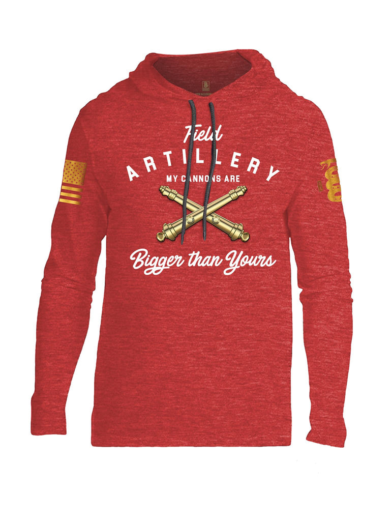 Battleraddle Field Artillery My Cannons Are Bigger Than Yours Brass Sleeve Print Mens Thin Cotton Lightweight Hoodie