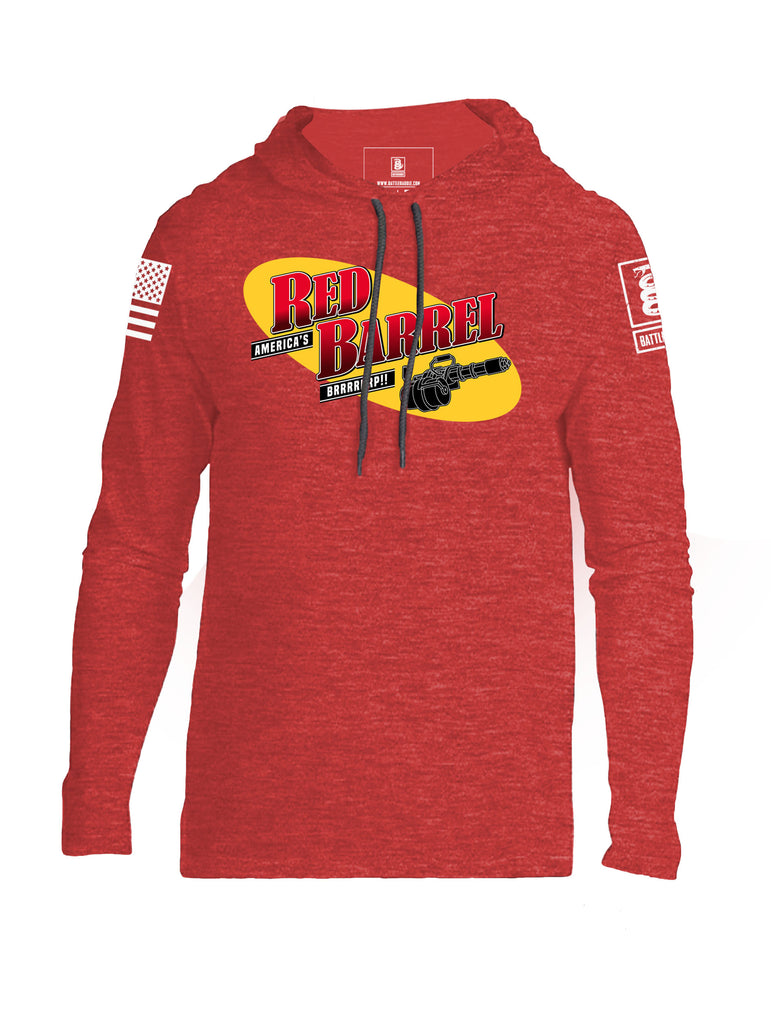 Battleraddle America's Red Barrel BRRRRRRP!! Mens Thin Cotton Lightweight Hoodie - Battleraddle® LLC