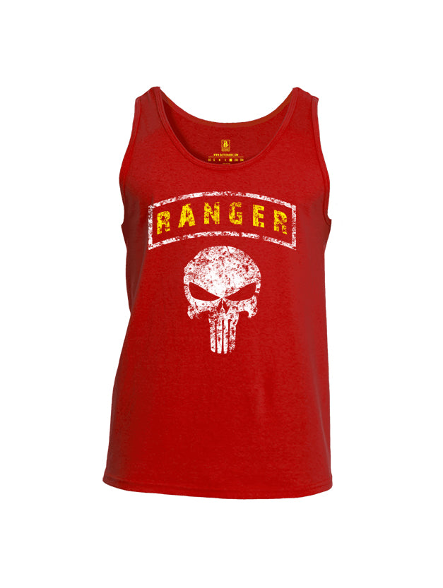 Battleraddle Ranger Punisher Skull Mens Cotton Tank Top-red