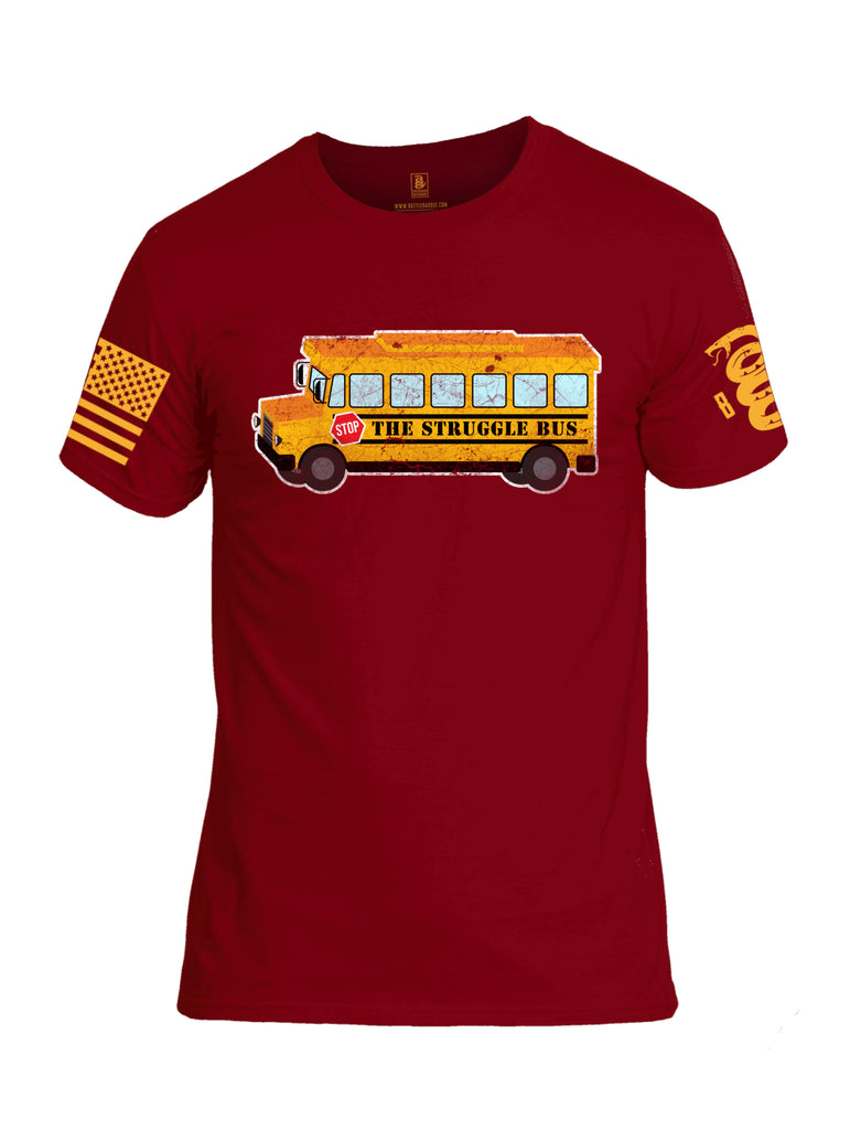 Battleraddle The Struggle Bus Yellow Sleeve Print Mens Cotton Crew Neck T Shirt