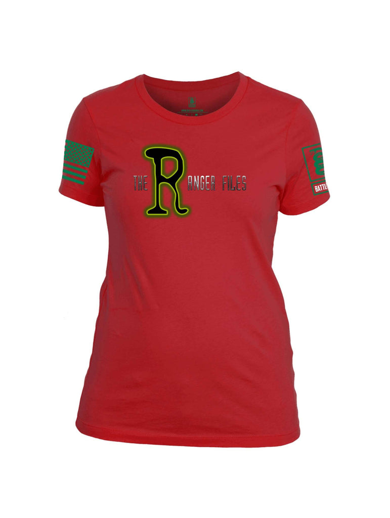 Battleraddle The Ranger Files Green Sleeve Print Womens 100% Battlefit Polyester Crew Neck T Shirt shirt|custom|veterans|Apparel-Womens Shirts-Polyester