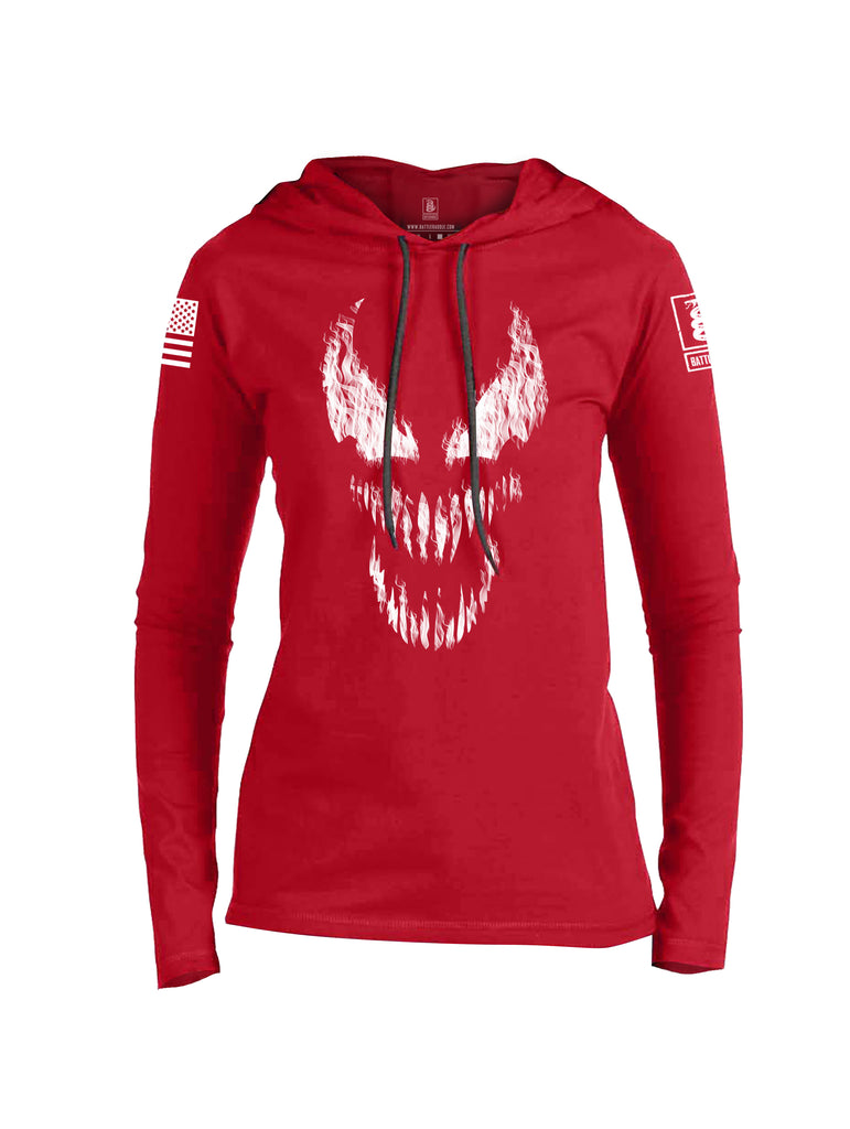 Battleraddle Classic Venomize Villain White Sleeve Print Womens Thin Cotton Lightweight Hoodie