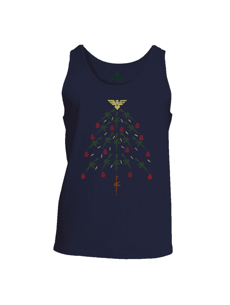 Battleraddle Christmas Rifle Tree Bomb Mens Cotton Tank Top