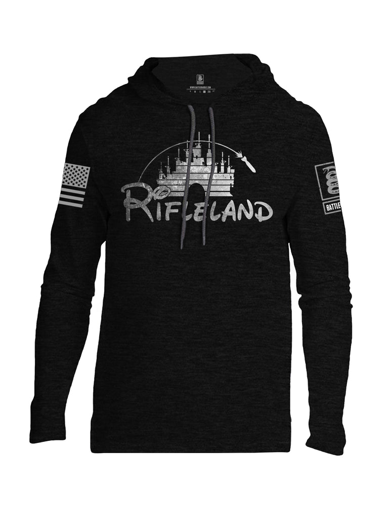 Battleraddle Rifleland V2 Grey Sleeve Print Mens Thin Cotton Lightweight Hoodie