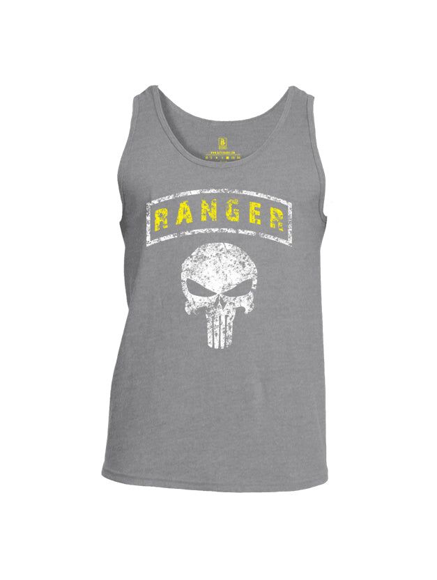 Battleraddle Ranger Punisher Skull Mens Cotton Tank Top-sports grey