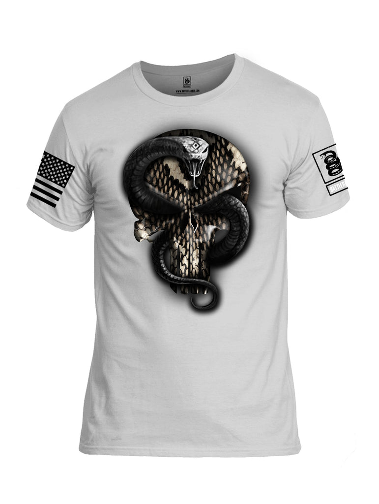 Battleraddle Punisher Don't Tread Commander Snake Skull Black Sleeve Print Mens 100% Battlefit Polyester Crew Neck T Shirt