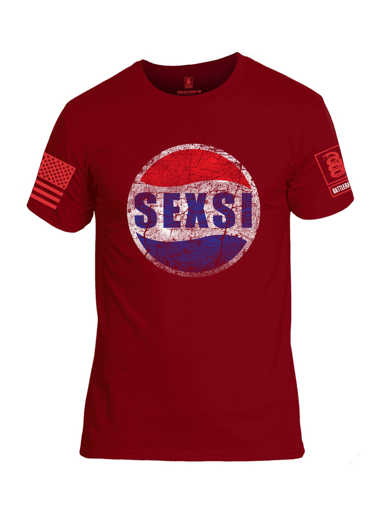 Battleraddle Sexsi Red Sleeve Print Mens Cotton Crew Neck T Shirt