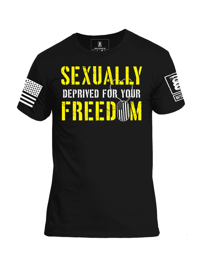 Battleraddle Sexually Deprived For Your Freedom Black Ops Edition Mens Cotton Crew Neck T Shirt