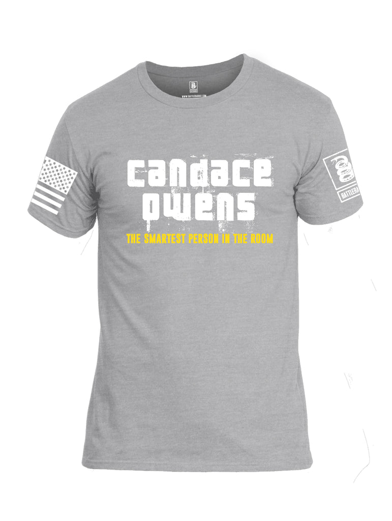 Battleraddle Candice Owens White Sleeve Print Mens Cotton Crew Neck T Shirt