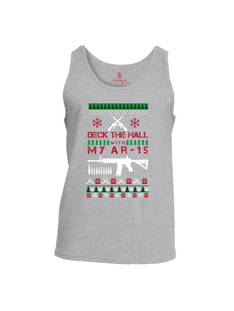 Battleraddle Deck The Hall With My AR15 Christmas Holiday Ugly Mens Cotton Tank Top
