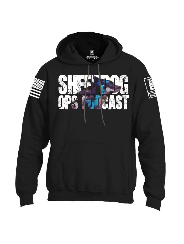 Battleraddle Sheepdog Ops Podcast White Sleeve Print Mens Blended Hoodie With Pockets