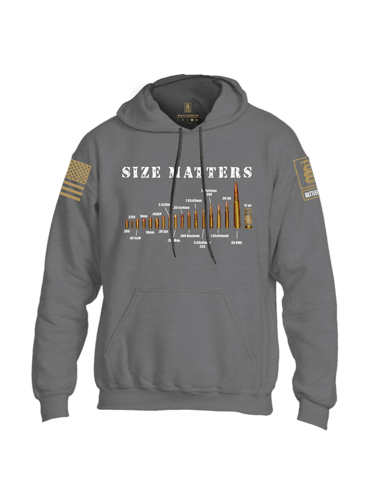 Battleraddle Size Matters Brass Sleeve Print Mens Blended Hoodie With Pockets