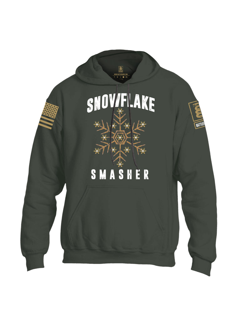 Battleraddle Snowflake Smasher Brass Sleeve Print Mens Blended Hoodie With Pockets