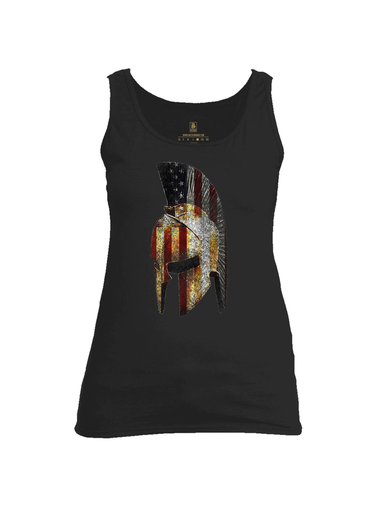 Battleraddle Spartan USA Flag Womens Cotton Tank Top