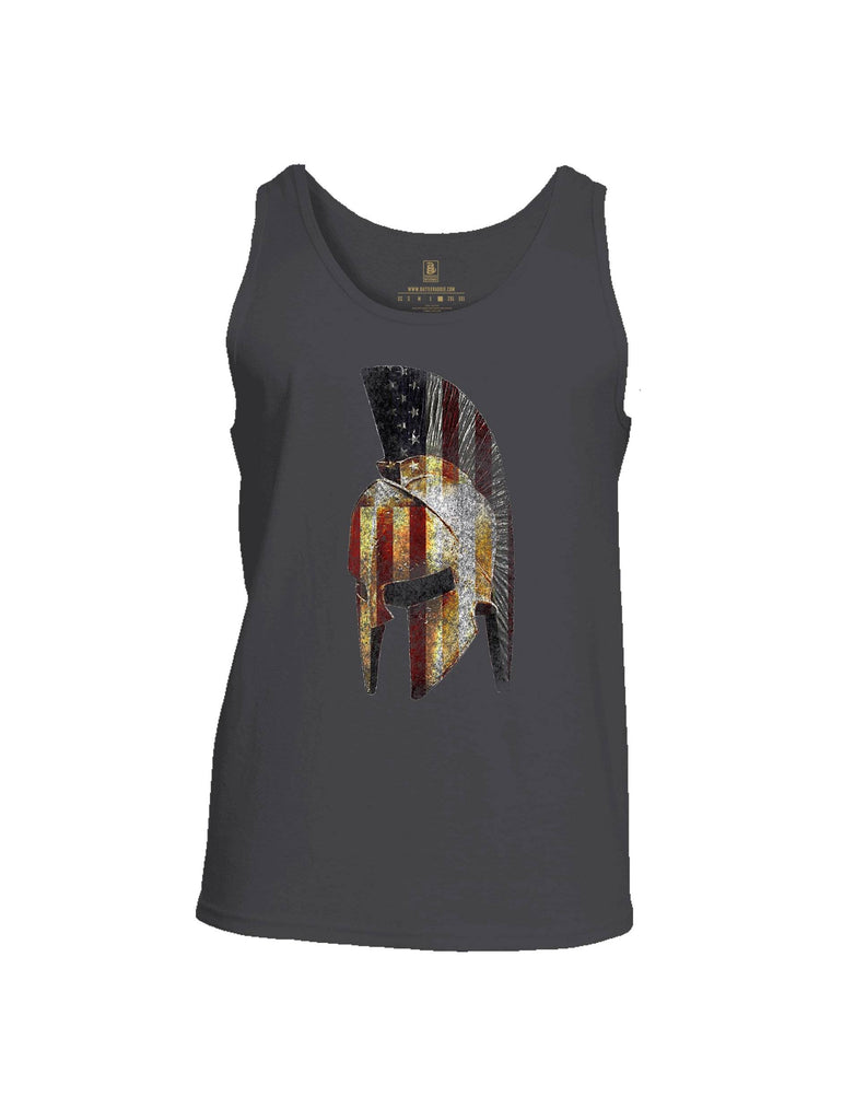 Battleraddle Spartan USA Flag Mens Cotton Tank Top shirt|custom|veterans|Apparel-Mens Tank Top-Cotton