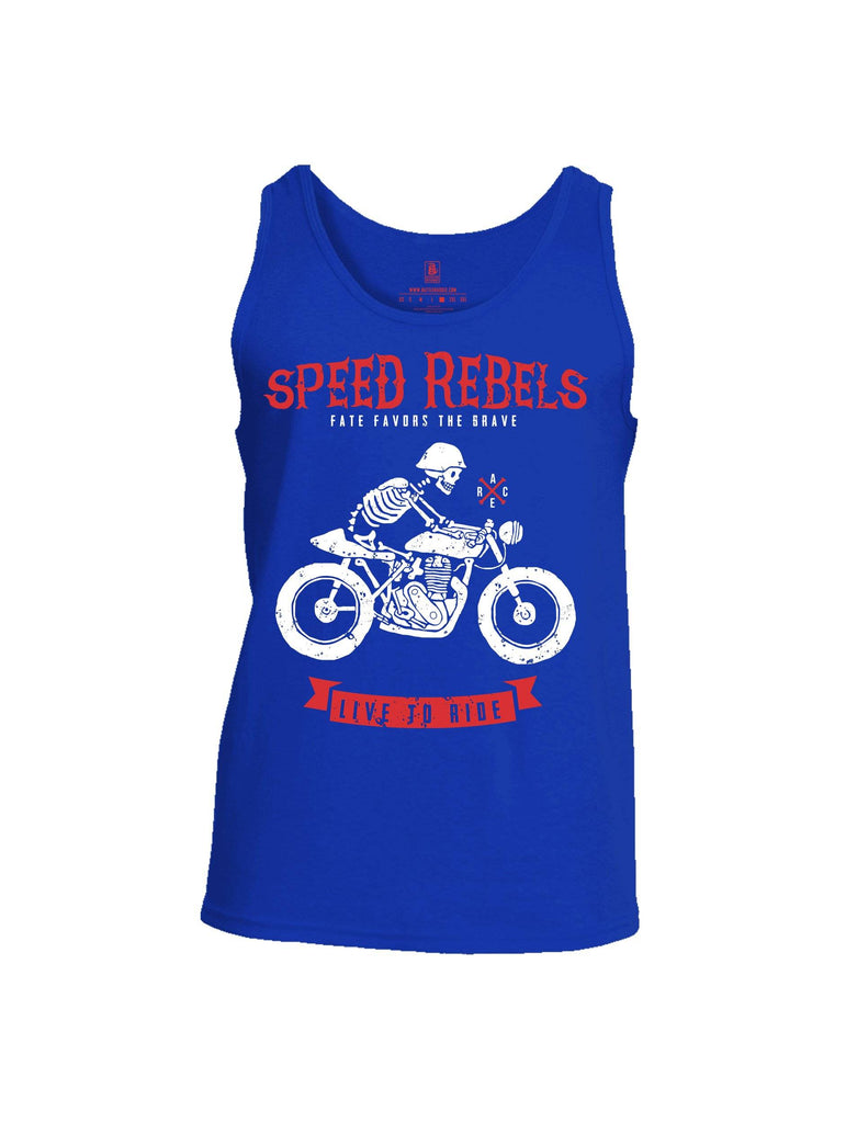 Battleraddle Speed Rebels Fate Favors The Brave Live To Ride Mens Cotton Tank Top shirt|custom|veterans|Apparel-Mens Tank Top-Cotton