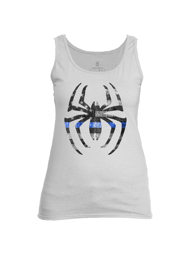 Battleraddle Webman Blue Line Womens Cotton Tank Top-White