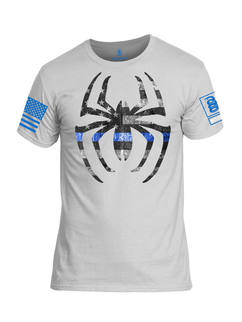 Battleraddle Webman Blue Line Blue Sleeve Print Mens 100% Battlefit Polyester Crew Neck T Shirt