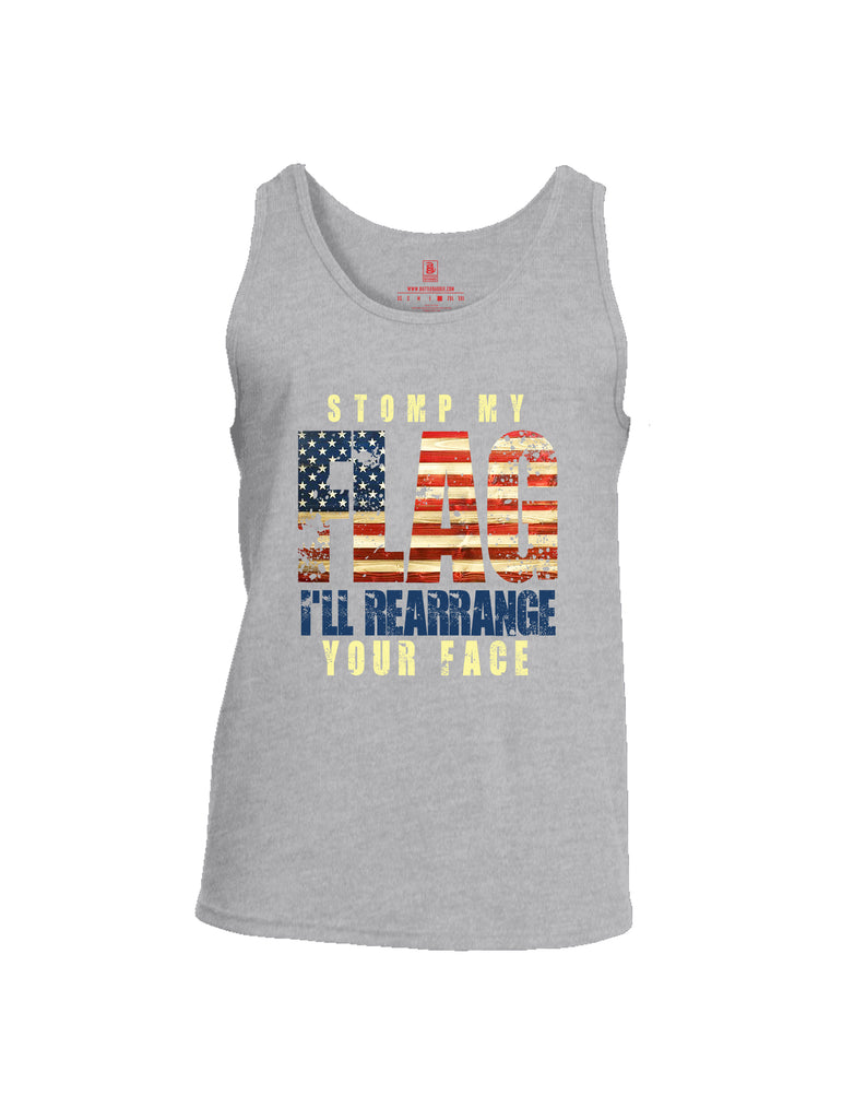 Battleraddle Stomp My Flag I'll Rearrange Your Face Mens Cotton Tank Top