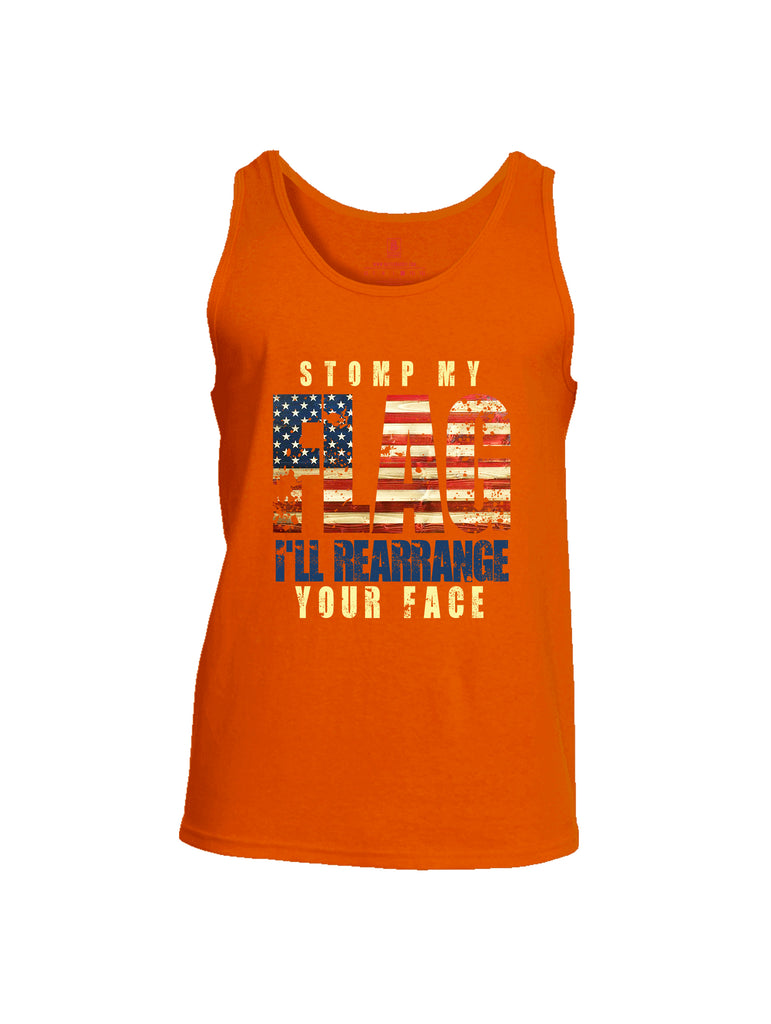 Battleraddle Stomp My Flag I'll Rearrange Your Face Mens Cotton Tank Top