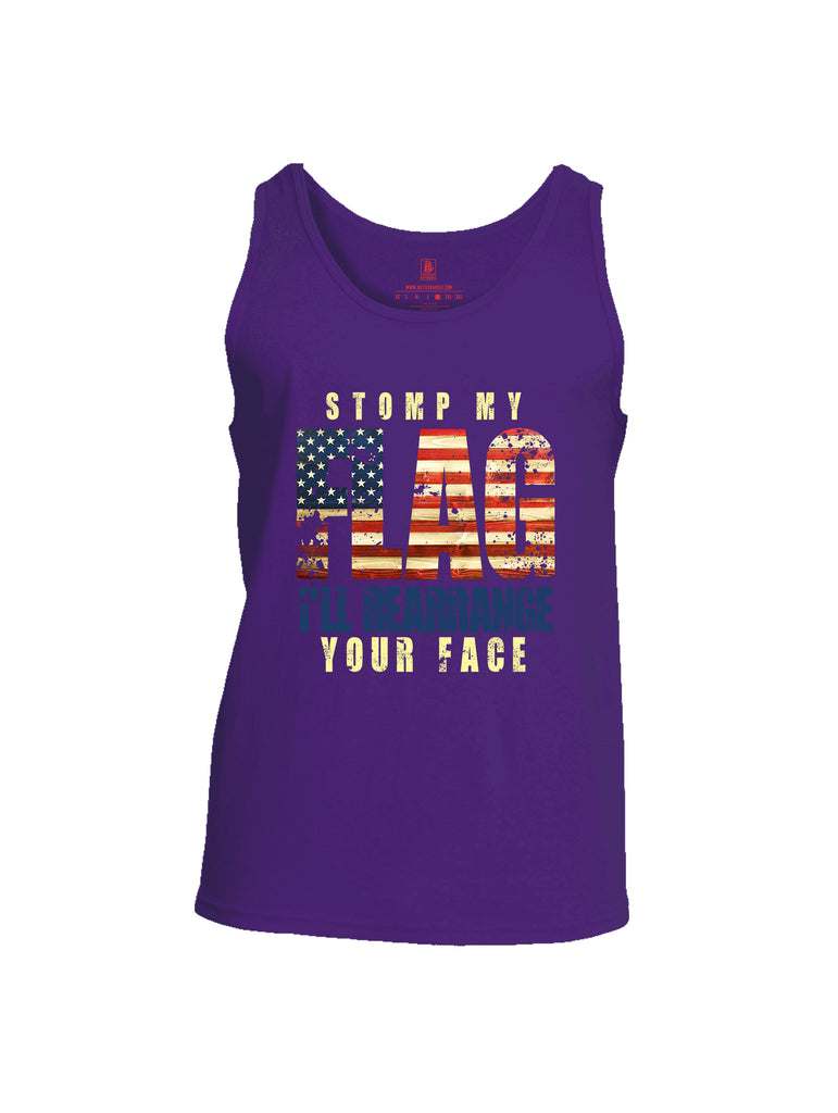 Battleraddle Stomp My Flag I'll Rearrange Your Face Mens Cotton Tank Top