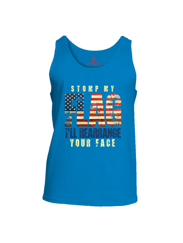 Battleraddle Stomp My Flag I'll Rearrange Your Face Mens Cotton Tank Top